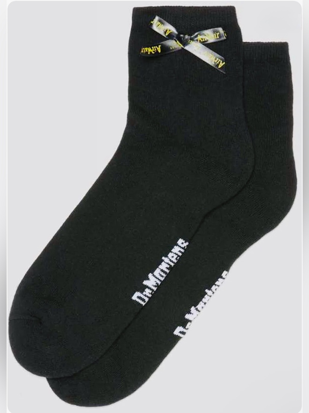Nwt 1 Pair Dr. Martens S/M Size Us 3-8 Bow Crew Socks Black Organic Whimsy Goth